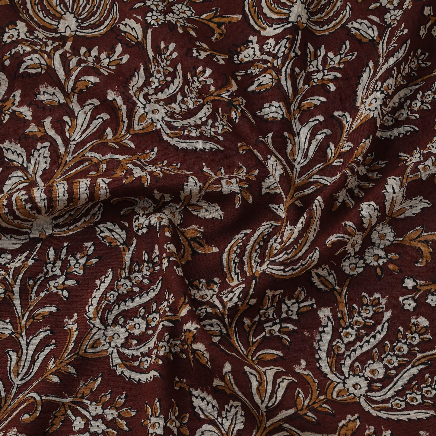Natural dyed pure mul cotton hand block kalamkari bagru