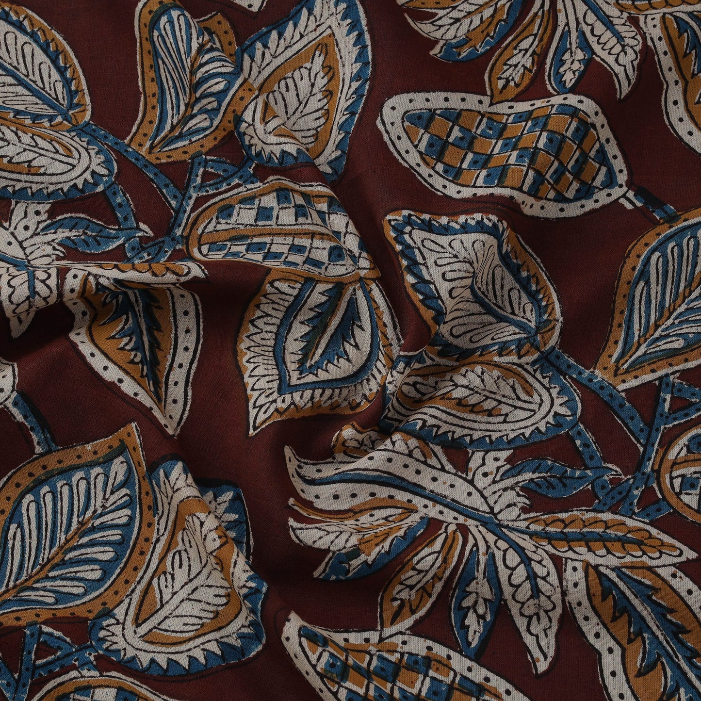 Natural dyed pure mul cotton hand block kalamkari bagru