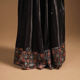 Brown Navratri Garba Chaniya Choli Set in Mashru Silk with Ajrakh Patch