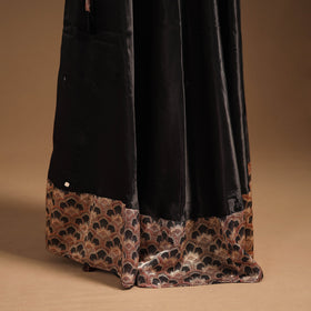 Brown Navratri Garba Chaniya Choli Set in Mashru Silk with Ajrakh Patch