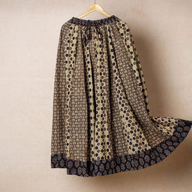  24 Kali Ajrakh Block Printed Patchwork Cotton Long Skirt 