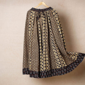  24 Kali Ajrakh Block Printed Patchwork Cotton Long Skirt 