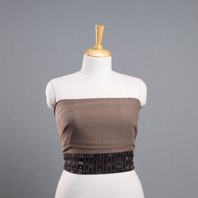 Brown - organic kala cotton handloom blouse piece 21