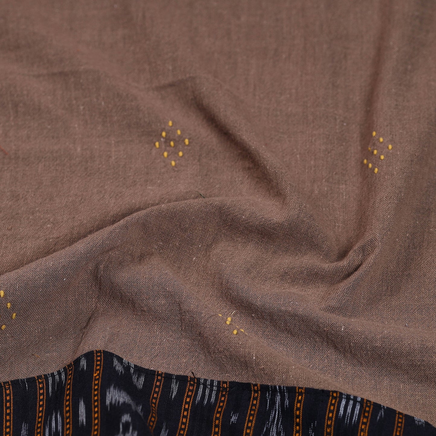 Brown - organic kala cotton handloom blouse piece 21