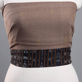 Brown - organic kala cotton handloom blouse piece 21