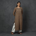 Organic Kala Cotton Handloom Mirror Work Long Kurta for Women