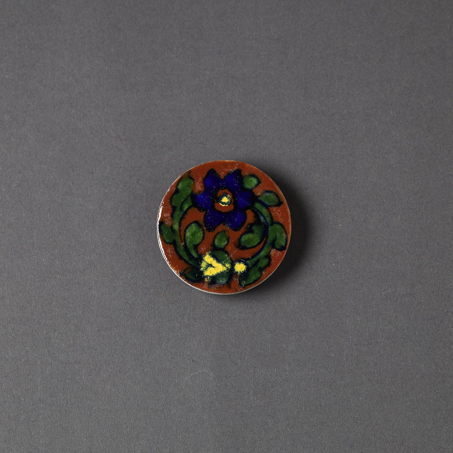  Original Blue Pottery Ceramic Tile Fridge Magnet 