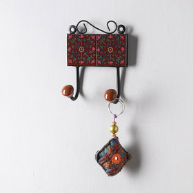  Original Blue Pottery Ceramic Tile Wall Hook Hanger (2 Peg) 