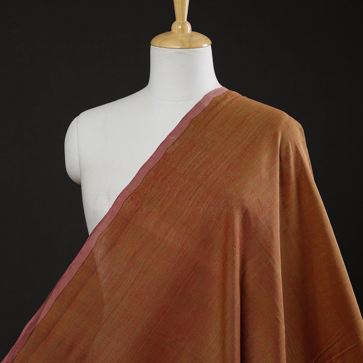 Brown Original Mangalagiri Handloom Cotton Fabric 