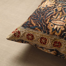 Brown - Original Pedana Block Print Cotton Kalamkari Cushion Cover 25