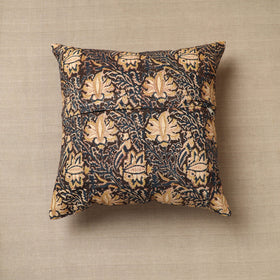 Brown - Original Pedana Block Print Cotton Kalamkari Cushion Cover 25
