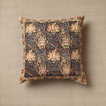 Brown - Original Pedana Block Print Cotton Kalamkari Cushion Cover 25