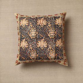 Brown - Original Pedana Block Print Cotton Kalamkari Cushion Cover 25
