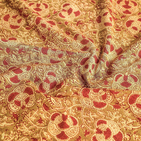 Brown Pedana Kalamkari Block Print Cotton Table Cover