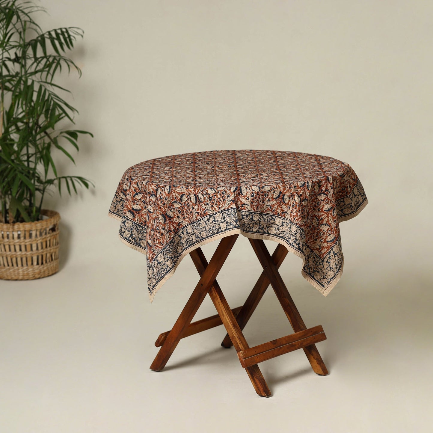 Brown - original pedana kalamkari natural dyed cotton table