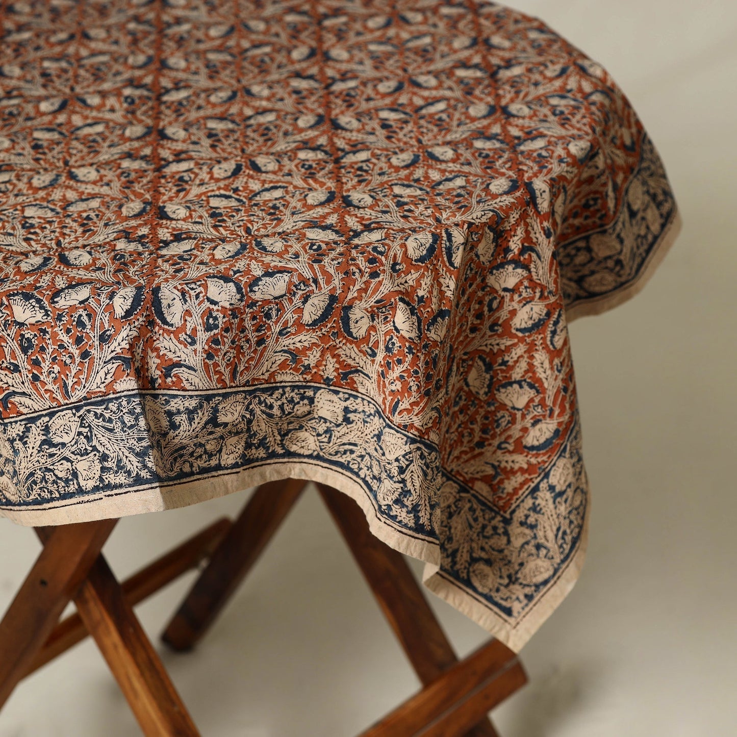 Brown - original pedana kalamkari natural dyed cotton table