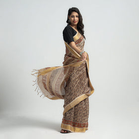 Original Pedana Kalamkari Block Print Silk Saree