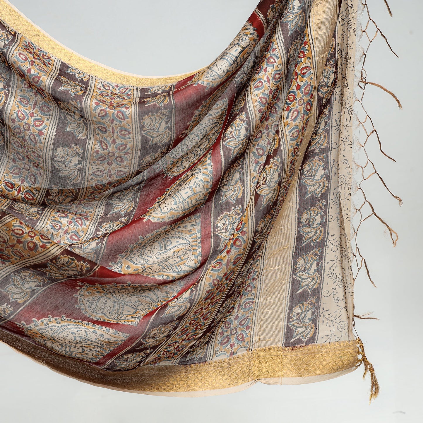 Original Pedana Kalamkari Block Print Silk Saree