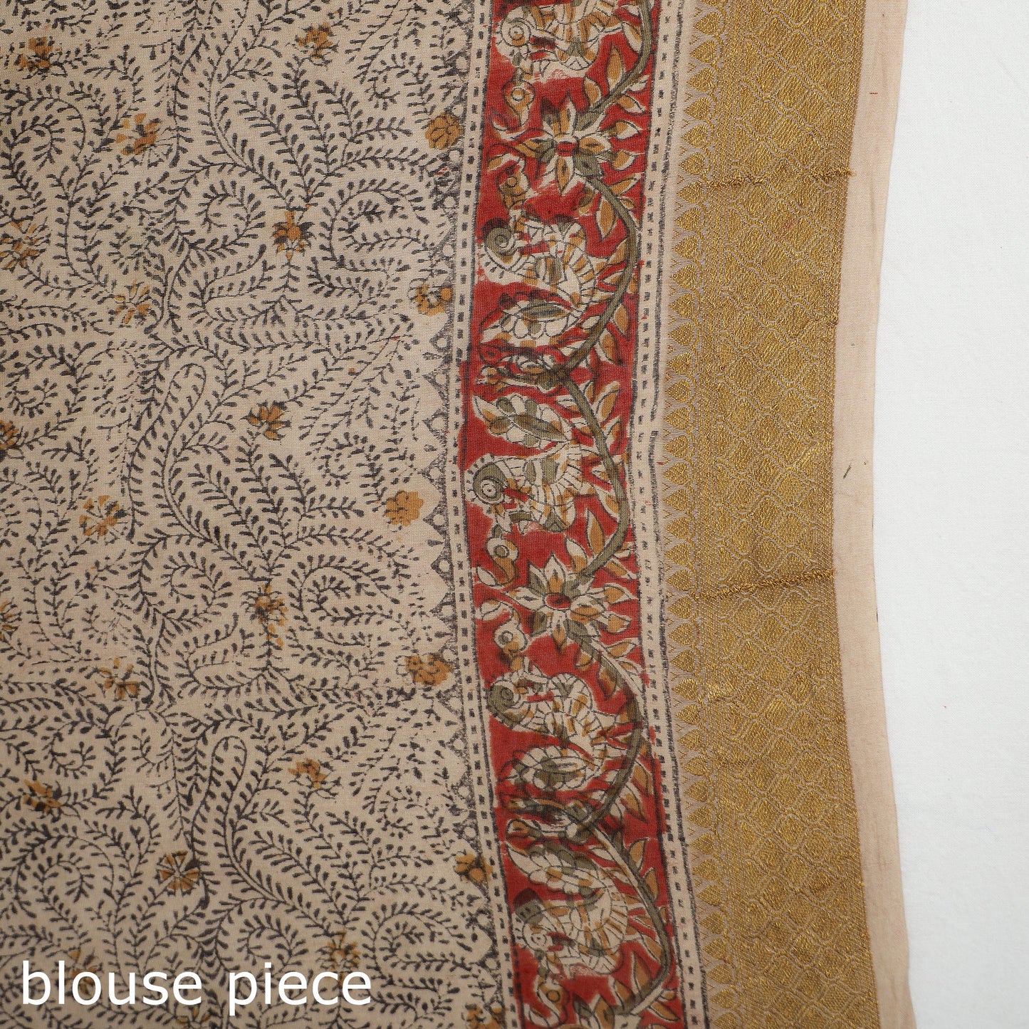 Original Pedana Kalamkari Block Print Silk Saree