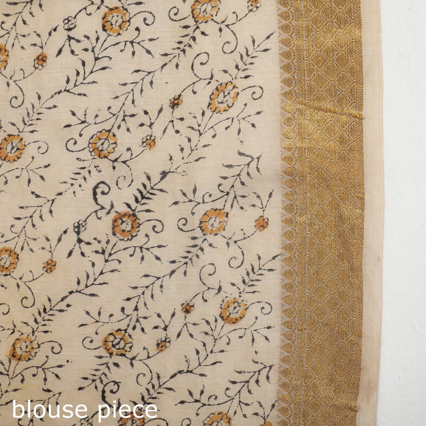 Brown Original Pedana Kalamkari Block Print Chanderi Silk Saree