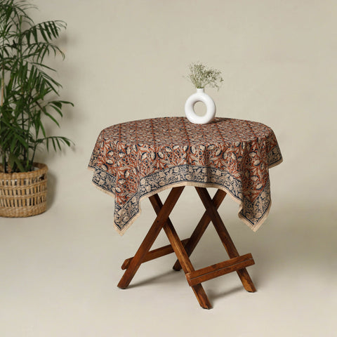 Brown - original pedana kalamkari natural dyed cotton table
