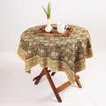 Brown Original Pedana Kalamkari Block Print Cotton Table Cover