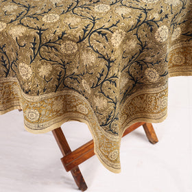 Brown Original Pedana Kalamkari Block Print Cotton Table Cover
