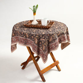  Brown Pedana Kalamkari Block Print Cotton Table Cover