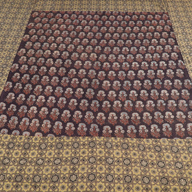  Ajrakh Patch Tukdi Kaam Cotton Double Bed Cover with Pillow Covers Online l iTokri.com