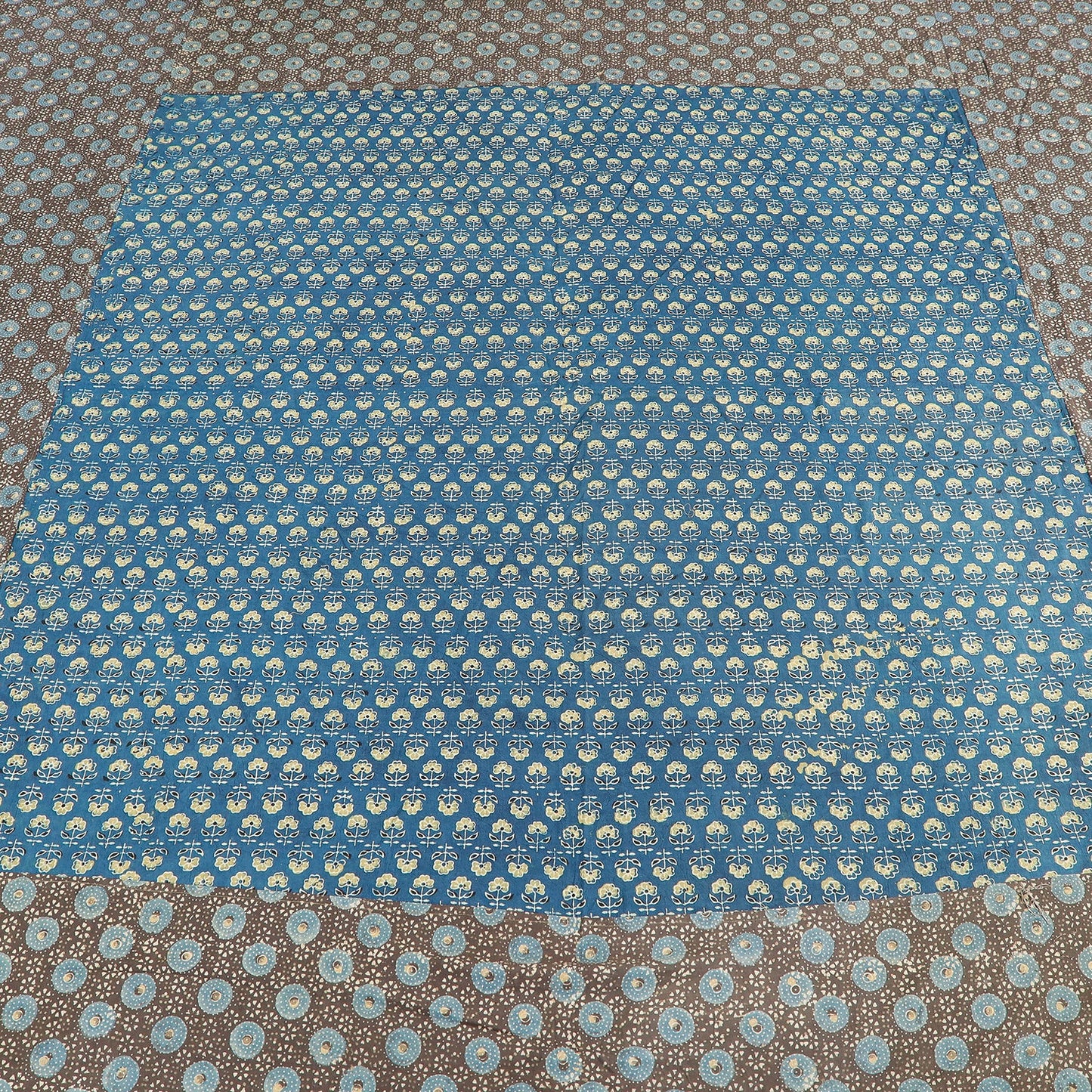 Buy Ajrakh Patch Tukdi Kaam Cotton Double Bed Cover with Pillow Covers Online l iTokri.com