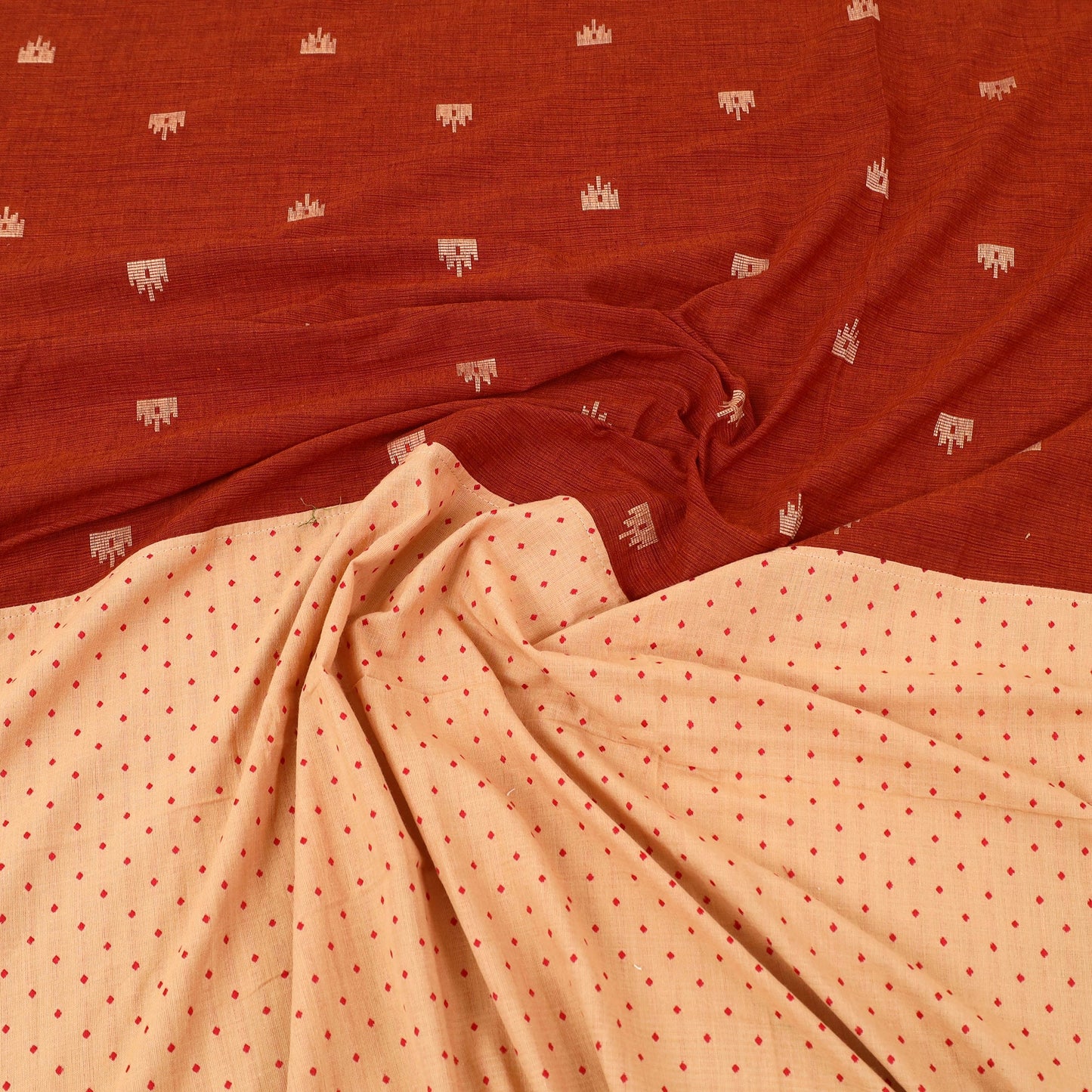 Buy Brown Patchwork Cotton Double Jacquard Bed Sheet Set