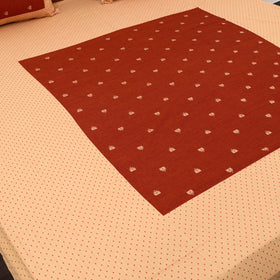 Buy Brown Patchwork Cotton Double Jacquard Bed Sheet Set