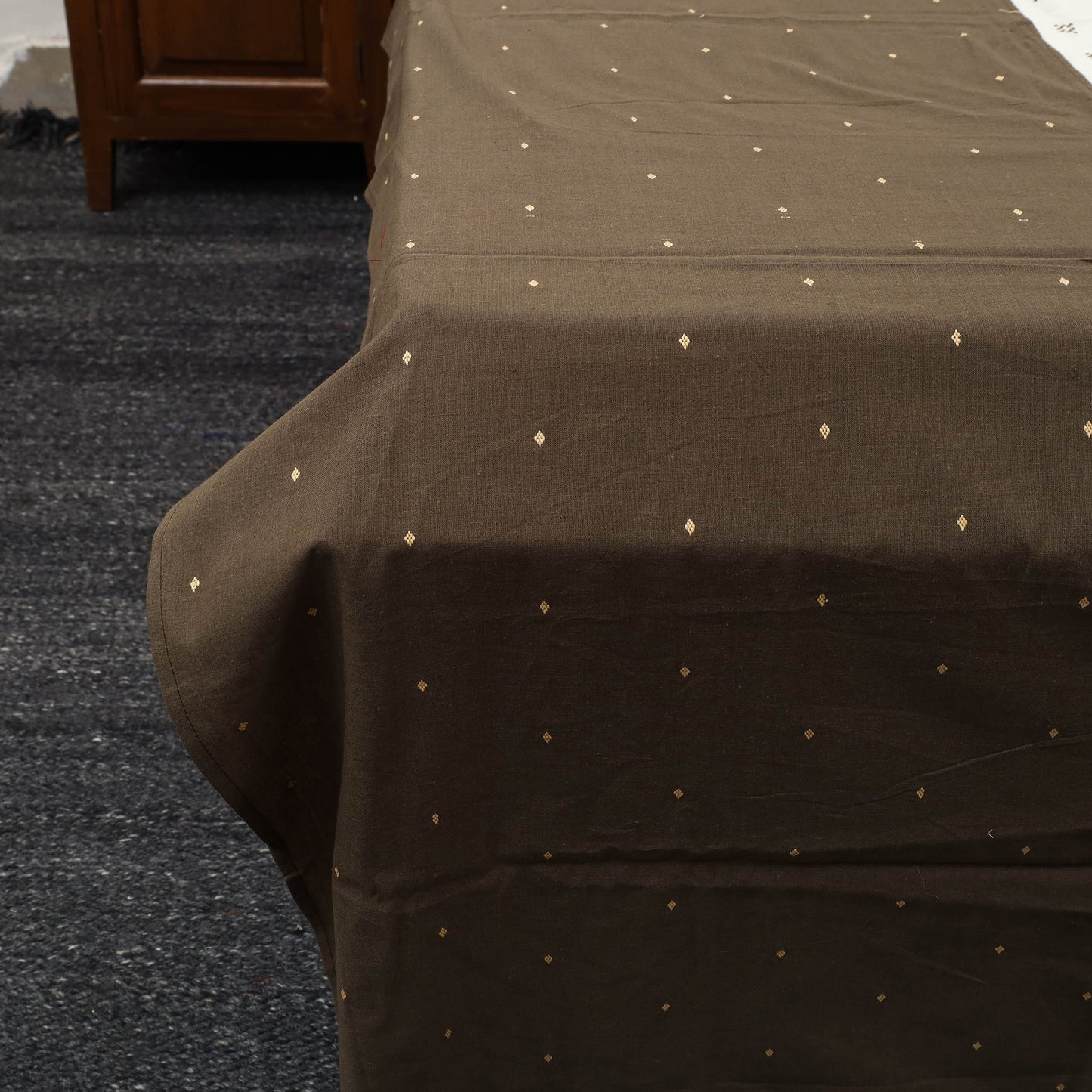 Buy Brown Patchwork Cotton Double Jacquard Bed Sheet Set