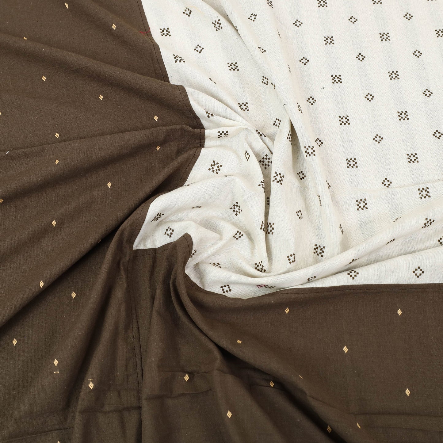 Buy Brown Patchwork Cotton Double Jacquard Bed Sheet Set