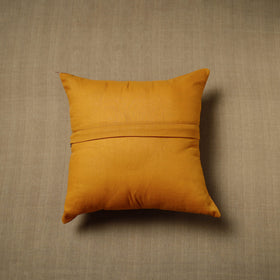 Brown - patchwork cotton kanchipuram cushion cover (16 x 16