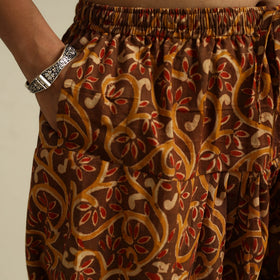 Buy Brown Pedana Block Print Cotton Kalamkari Salwar