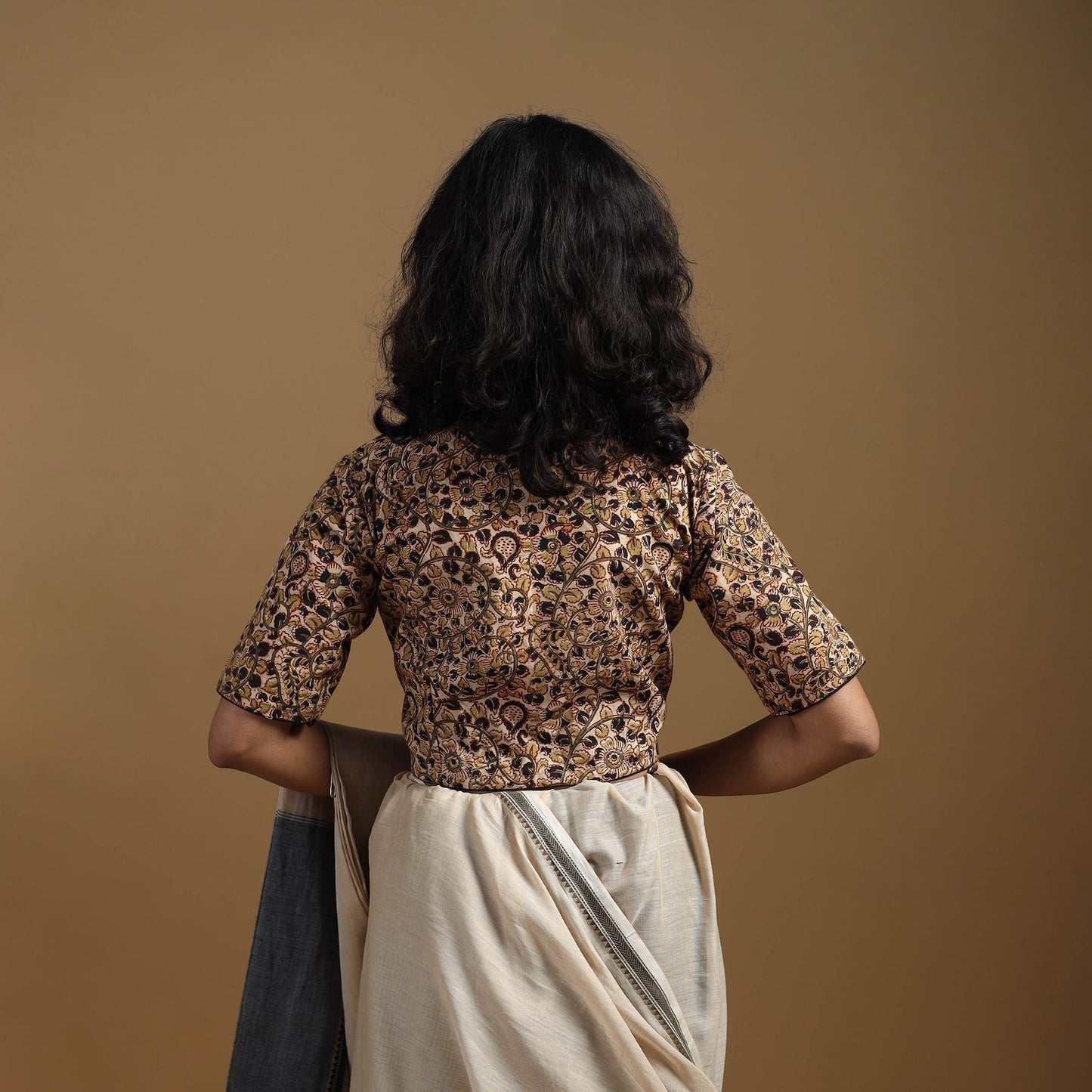 Pedana cotton natural dyed kalamkari readymade blouse 07