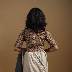 Pedana cotton natural dyed kalamkari readymade blouse 07