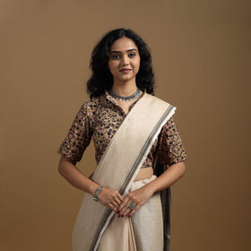 Pedana cotton natural dyed kalamkari readymade blouse 07