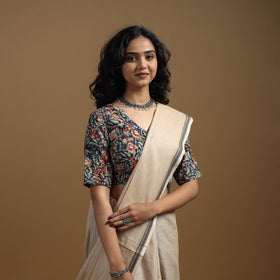 Pedana cotton natural dyed kalamkari readymade blouse 01