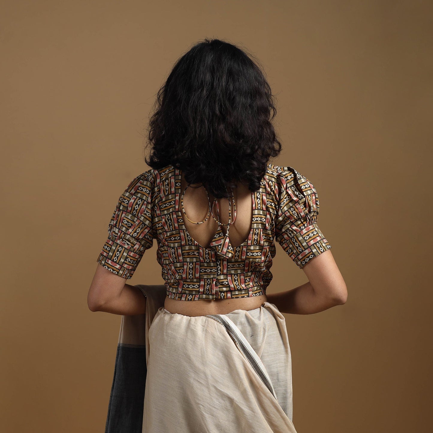 Pedana cotton natural dyed kalamkari readymade blouse 10