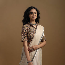 Pedana cotton natural dyed kalamkari readymade blouse 07