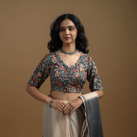 Pedana cotton natural dyed kalamkari readymade blouse 01