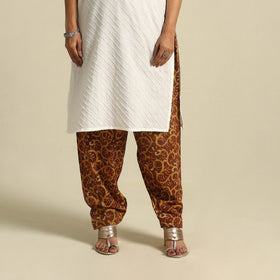 Buy Brown Pedana Block Print Cotton Kalamkari Salwar