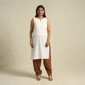 Buy Brown Pedana Block Print Cotton Kalamkari Salwar