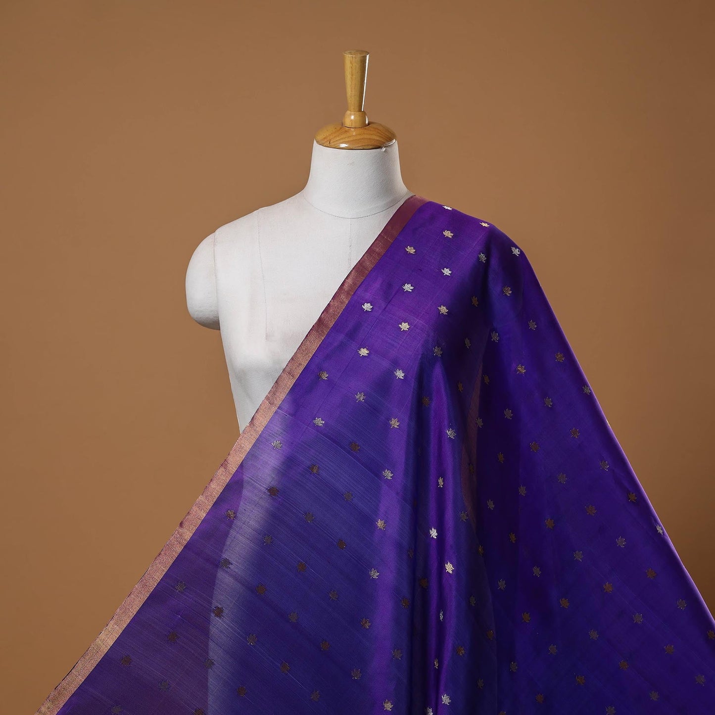 Brown - pedana cotton kalamkari saree - handcrafted