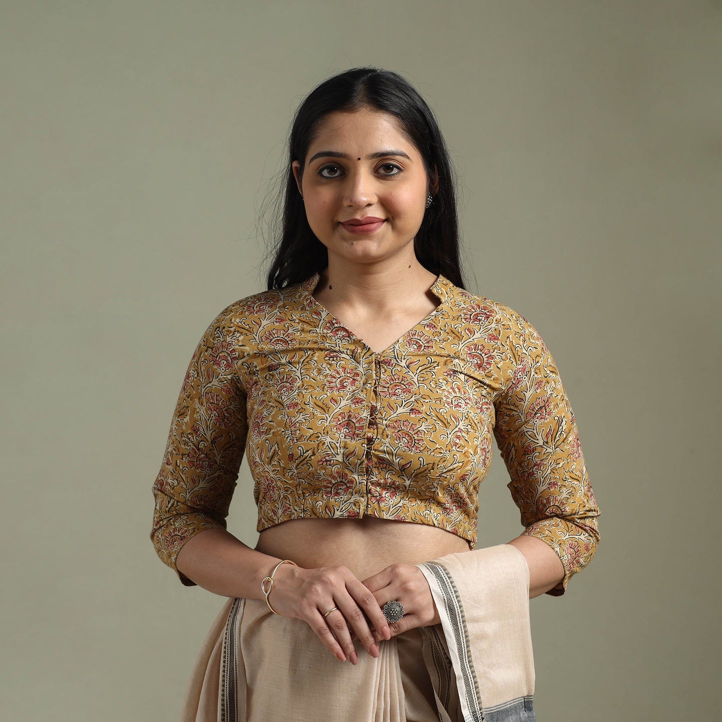 Brown - pedana hand block print cotton natural dyed