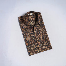 Pedana hand block print natural dyed cotton half sleeve men