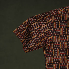 Pedana hand block print natural dyed cotton half sleeve men