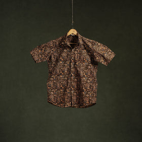 Pedana hand block print natural dyed cotton half sleeve men